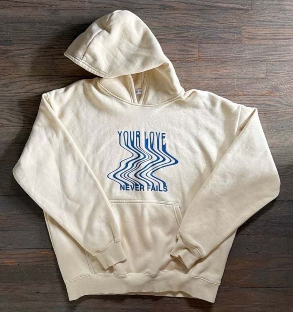 Elevated Faith Your Love Never Fails Graphic Hoodie Size S